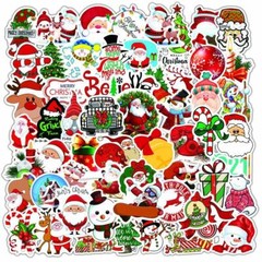Christmas Stickers Skateboard Vinyl Laptop Luggage Decal Sticker Bomb Lot 100pc