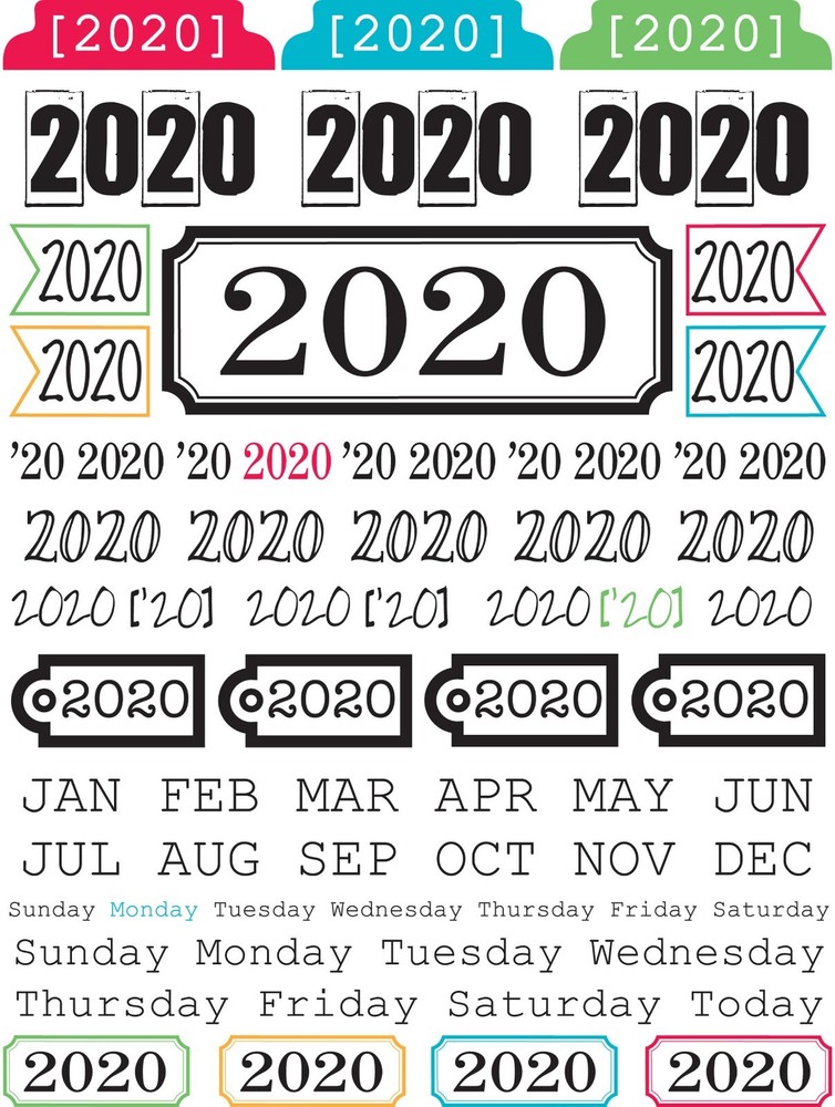 SRM Year of Memories 2020 #48032 Sticker Calendar Month Scrapbooking Card Making