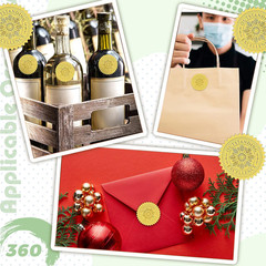 Fuutreo 360 Pcs 2 Inches Gold Foil Certificate Seals Self Adhesive Embossed
