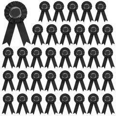 36 PCS Blank Award Ribbons Prize 1st Place Black Medals Recognition