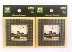 Lot of 2 Making Memories PLAID SQUARE CHARMED FRAMES 2-1/4″ X 2-1/4″