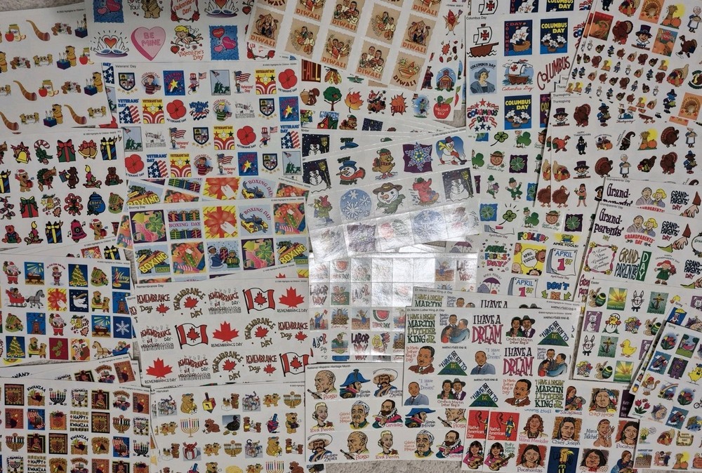 Vintage Lot of 1999-2003 Highlights for Children Holiday Stickers 80 Full Pages