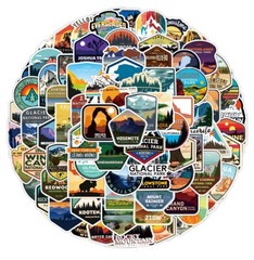 100pcs National Park Stickers, Outdoor Camping Traveling,191