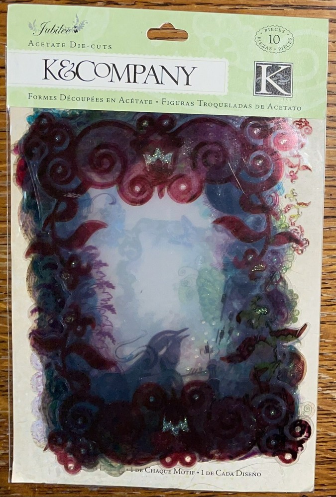 K&Company Jubilee Acetate Frames Flowers Swirls Scrapbook Pictures Over Lay
