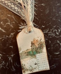6 Junk Journal Tags Vintage Shabby Chic Lace Collage~Gifts~Scrapbooks~Cards~#7DL
