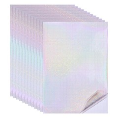 12x8in Holographic Laminate Sheets 12Pcs Sticker Paper Fine Sparkle Pattern