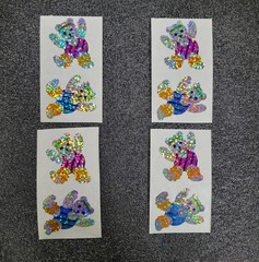 RARE VINTAGE «DANCING BEARS» STICKERS! HAMBLY STUDIOS 1980S HOLO FOIL