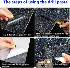 Bling Crystal Resin Rhinestones Sticker Sheet DIY Self-Adhesive Car Decoration S