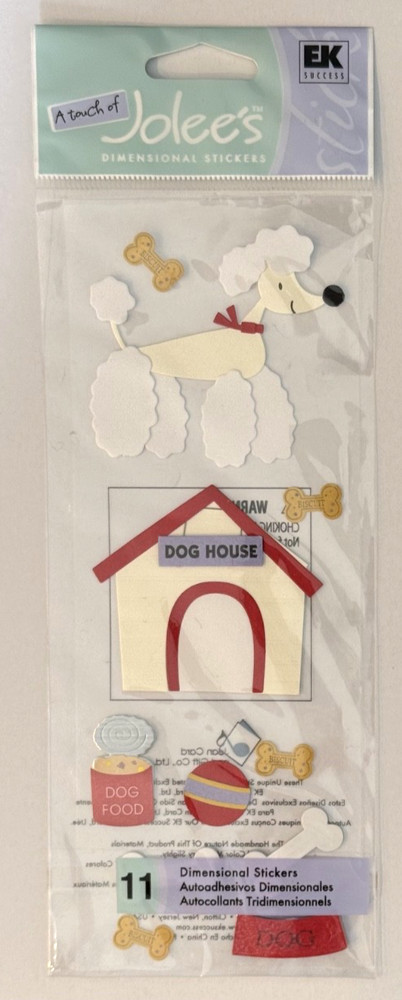 Jolees Boutique RARE DOG Scrapbooking stickers House Treats Bones White Poodle