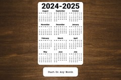 Year At A Glance Calendar Sticker Minimalist Bold Design