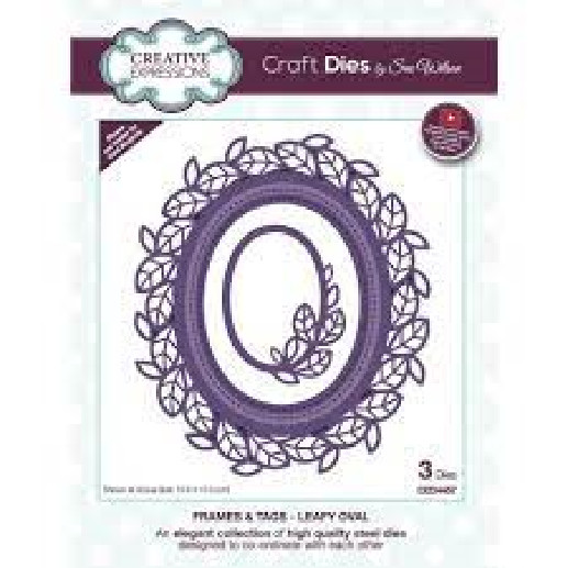 CREATIVE EXPRESSIONS – METAL CUTTING DIE – FRAMES N TAGS – LEAFY OVAL
