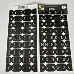 DCWV Stickers Scrapbooking Page Tabs White Black Brown Alphabet Letters Words