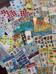 MASSIVE COLLECTION 1980’s 90’s Stickers Foil Puffy Wiggle Eyes 292 Sheets Vtg