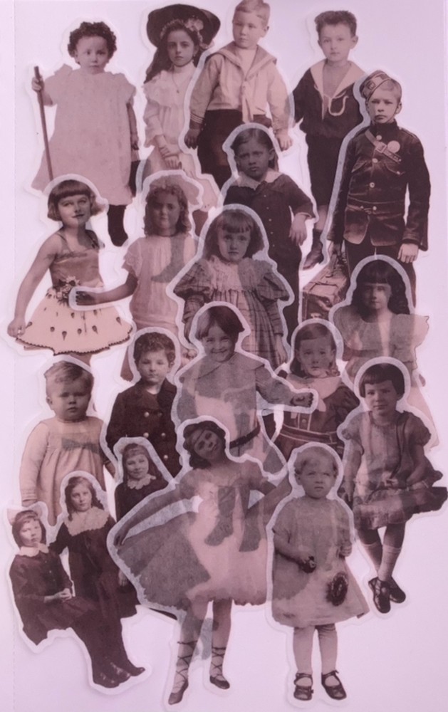 18 Victorian Kids Washi Photo Die Cut People Stickers 3 1/2″ Tall Junk Journal