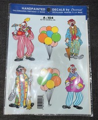 Vintage Clown Stickers & Decals Activity Board Okee Dokee Circus Reusable