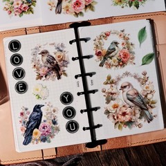 Vintage Rub On Transfers for Crafts DIY 5.82 inch * 8.26 inches, Colorful