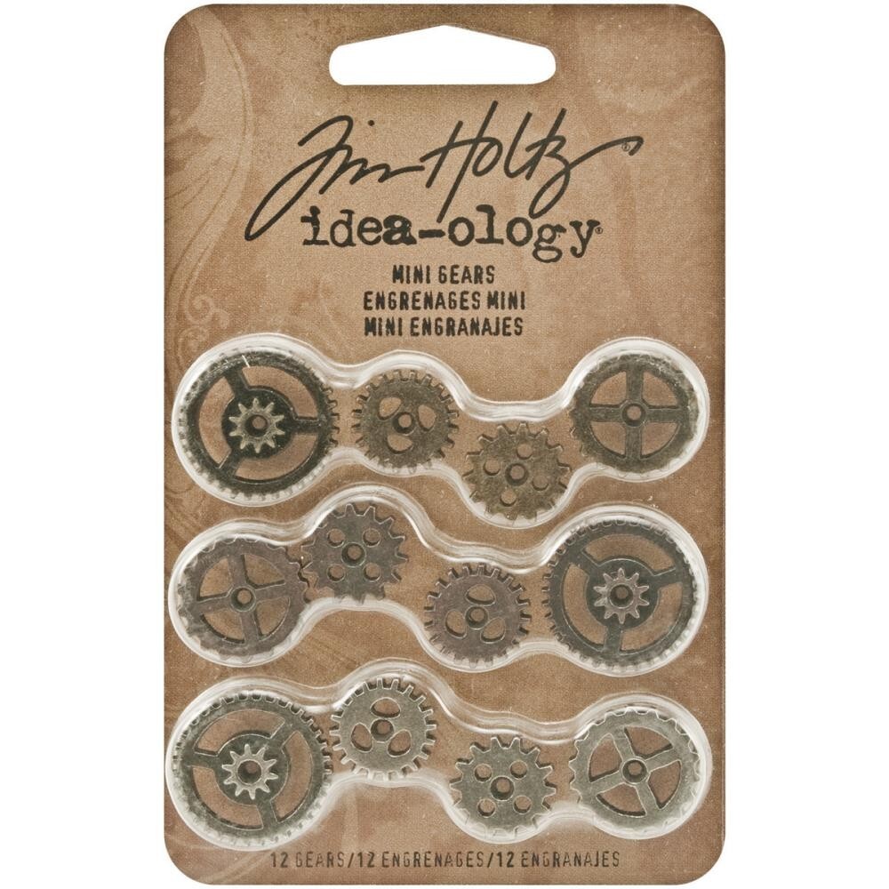 Tim Holtz Idea-ology Mini Gears Metal Antique Nickel, Brass & Copper Asst Sizes