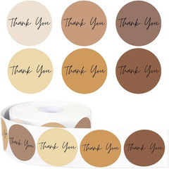100-500Pcs 1Inch Thank You Simple Word Art Gift Sealing Stickers Design Scrapboo