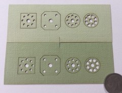 CIRCLE TOPPERS GREEN TEXTURED Laser Die-Cuts(8pc)Deluxe Cuts•Buttons•Beads •Cute