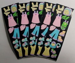 Sandylion Stickers Dress Up lot of 5 SHEETS size 2″ X 6″