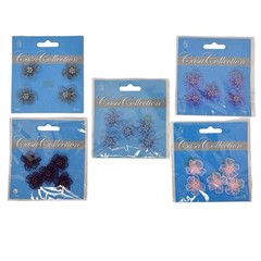 Casa Collection Small White Roses Appliqué Embellishments Pink Purple Blue