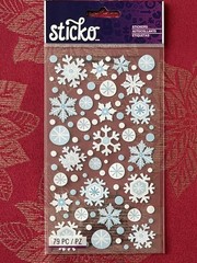 BLUE & WHITE SNOWFLAKES STICKO STICKERS – FREE SHIPPING