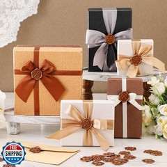 MotiMind 100 Pcs Bow Wax Seal Stickers Wedding Invitation Envelope Seal Stick
