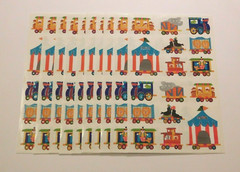 Mrs. Grossman’s Stickers Lot of 10 Sheets ~Circus Train Reflections~ 2013