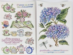 Vintage PSX Designs Stickers SET of 2 Sheets 4″X6″ Hydrangea/Tea/Friendship NEW