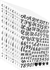 10 Sheets Alphabet Letter Stickers, 0.5 Inch Vinyl Self-Adhesive Letters and Num