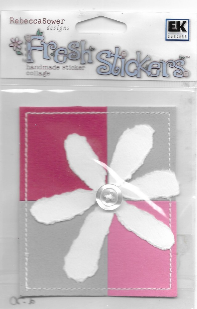 Daisy Flower Pink Gray Red White Graphic Fresh Stickers Tag