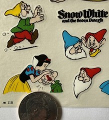 SNOW WHITE Rub-On Transfers (13pc)Disney•Seven Dwarfs •Cartoon•Card Making•