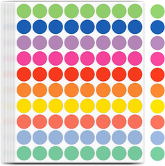 1600 PCS Colored Dot Stickers, 10 Color Circle Price Stickers, 3/4 Inch round C