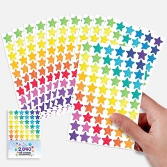 2,040 Holographic Small Star Stickers for Reward – 34 Sheets with 14 Designs …