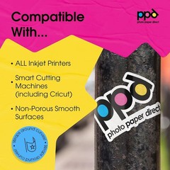 Tear Resistant Vinyl Sticker Paper – 50 Sheets 8.5 x 11