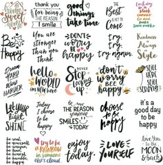 200Pcs Inspirational Motivational Vinyl Stickers for Water Bottles Laptop DIY