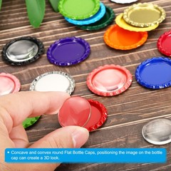 50Pcs 1″ Flat Decorative Bottle Caps Craft Bottle Pendant Trays Dark Pink