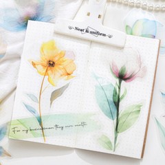 10Pcs Blooms Flowers PET Stickers Large Size Scrapbook DIY Journal Card Crafts