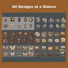 Moriquill 120PCS Steampunk Vintage Stickers – Die-Cut Metal Collection