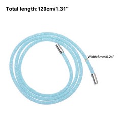 6mm x 120cm Rhinestone Tube Rope Bling Crystal White Mesh Light Blue Sequins