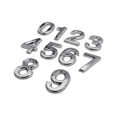 10 Pcs Number 0-9 Self Adhesive Stickers Plastic Stickers with Metal Plating