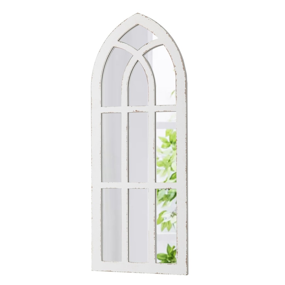 Rustic Long Arched Window Mirrors for Wall Decor 14 X 36 inch, Hanging Distre…