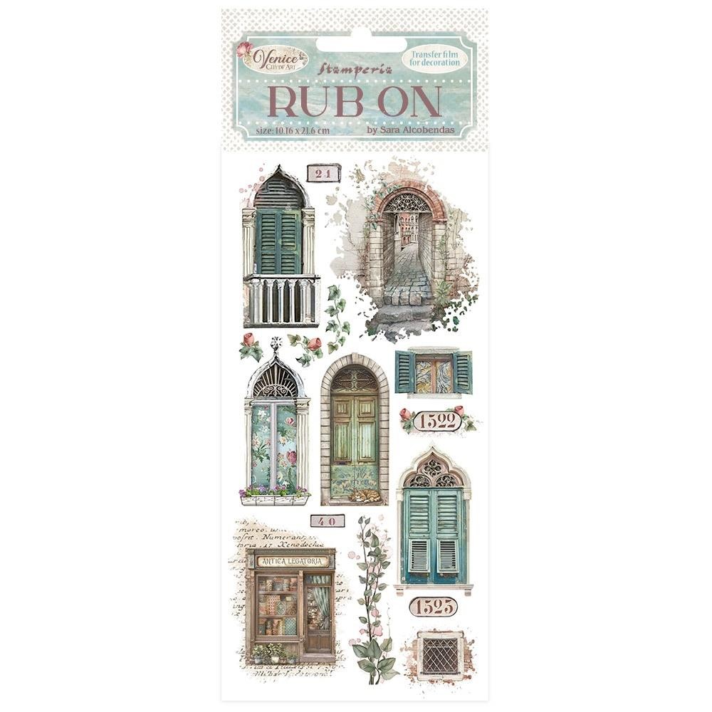 Stamperia Rub-ons 4″ x 8.5″ – Venice City of Art doors and windows, DFLRB169