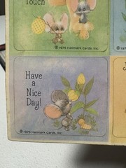 Vintage 1975 Hallmark Mouse Sticker Mice Pen Pal Messages 1 Sheet