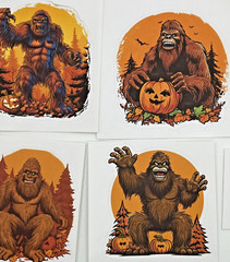 Big Foot, Sasquatch, Yeti, Abominable Snowman, KISS CUT Stickers 8 Count
