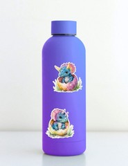 Hatching Rainbow Dino Vinyl Stickers Set Scrapbooking Laptop Water Bottle