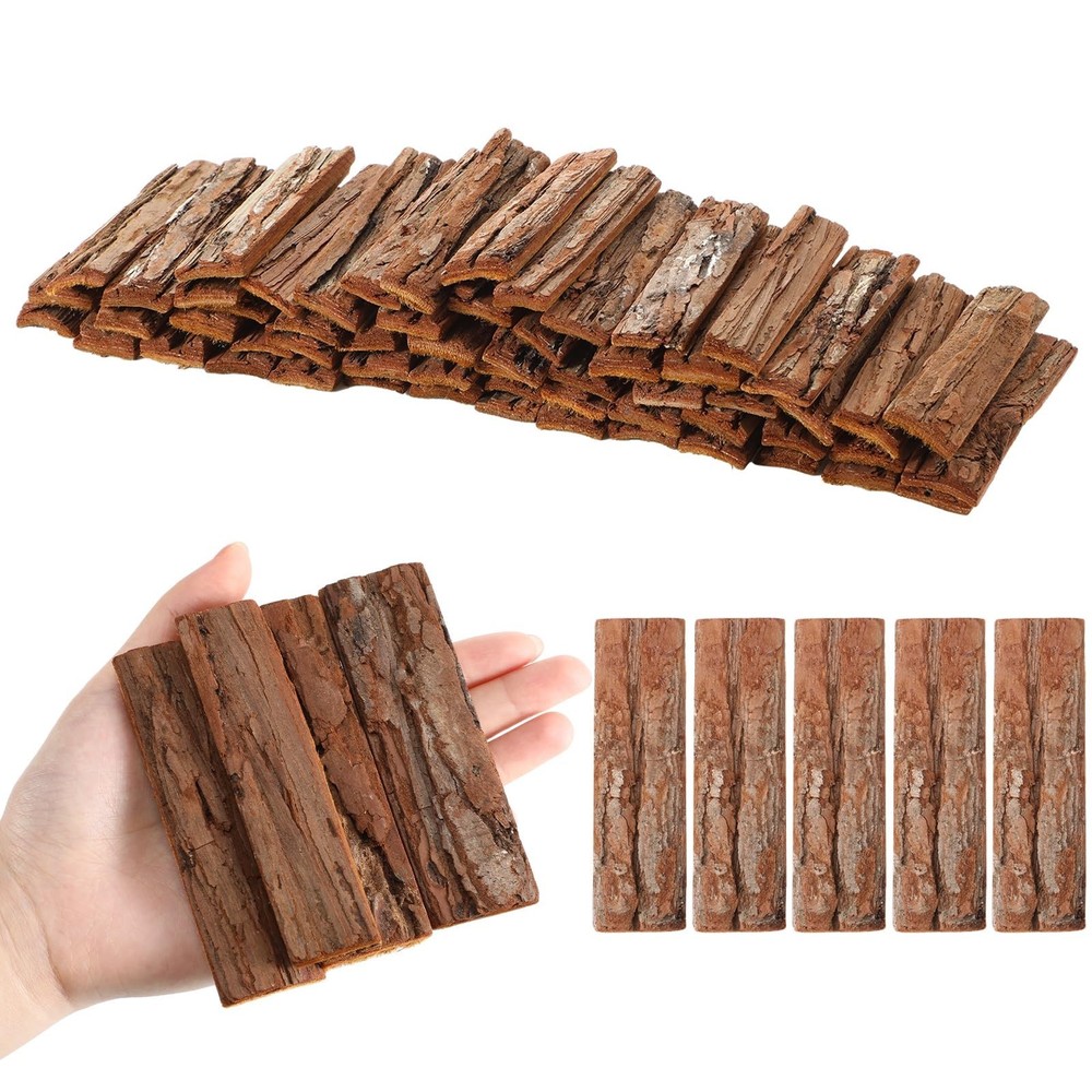 Sosation 135 Pcs 4″ Wood Crafts Sticks Tree Bark for Crafts Natural Madera pa…