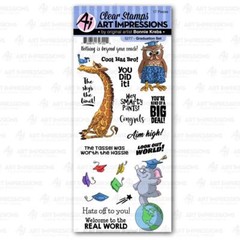 New ART IMPRESSIONS RUBBER STAMP clear set GRADUATION SET