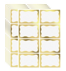 200 Pcs Gold Foil Name Tag Stickers – 2″x3″ Adhesive Labels for Events, Office,