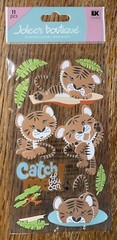 RARE Jolees Tiger Catch If You Can Jungle Baby Cub Forest 3D Scrapbook Stickers